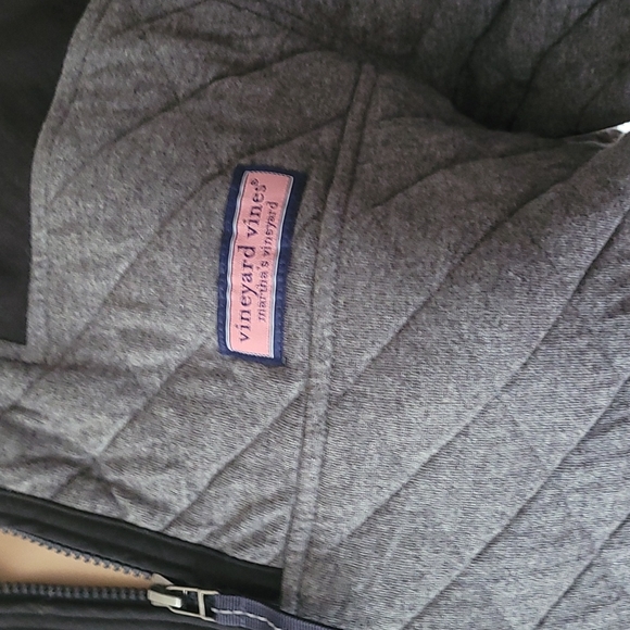 Vineyard Vines Quilted Shep Shirt Pullover 3/4 Zip Gray and Black Size S Vineyar - Picture 7 of 16